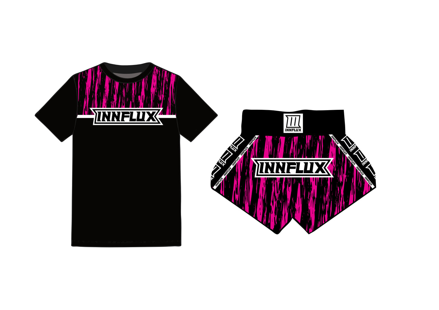 Thai shorts and t shirt combo Black/Pink