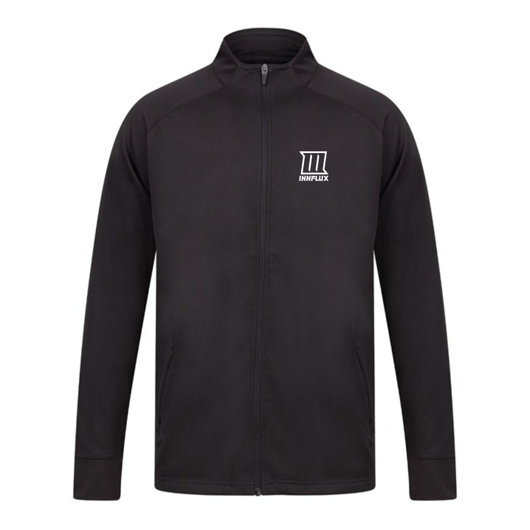 black track suit tops white logo track jackets men's track suit tops stylish black track tops comfortable athletic jackets "Black track suit top with white logo" "Men's black track jacket with white logo" "Stylish and comfortable black track suit top with white design"