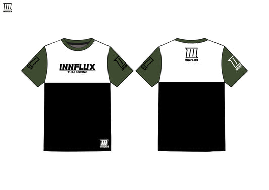 Thai boxing Moss green block shirt/shorts combo