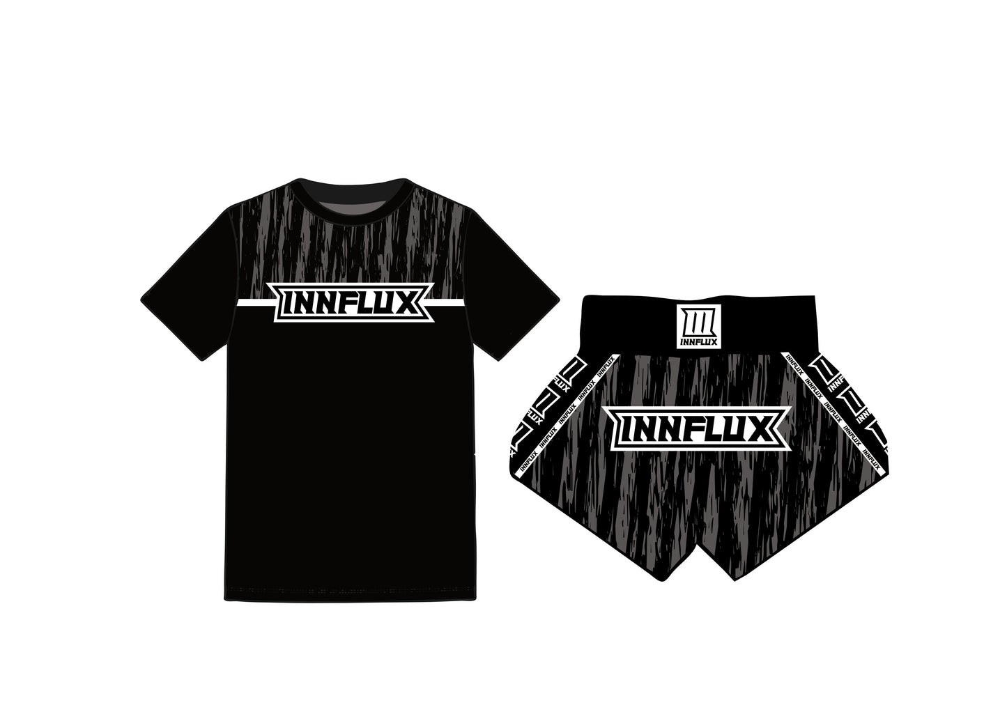 Thai shorts and t shirt combo Black/Grey